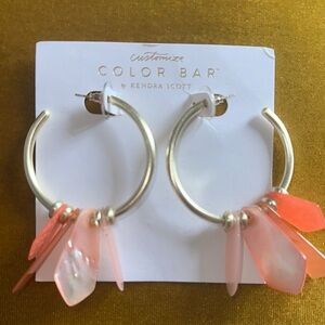 Kendra Scott Pink and Gold Hoop Earrings